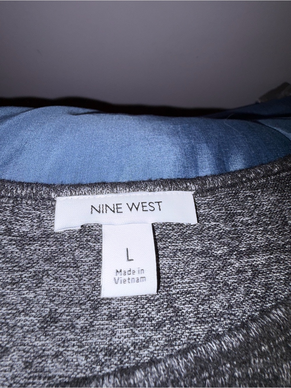 NWT Nine West Heather Black Ruched Long Sleeve Dress L - Picture 7 of 8